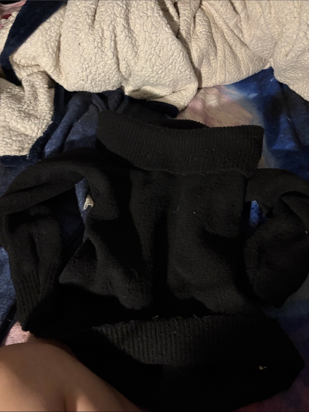 Off-Shoulder Black Women's Sweater - Elegant Foldover Neck